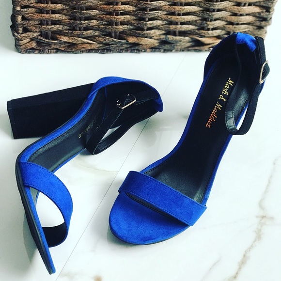 chunky royal blue heels